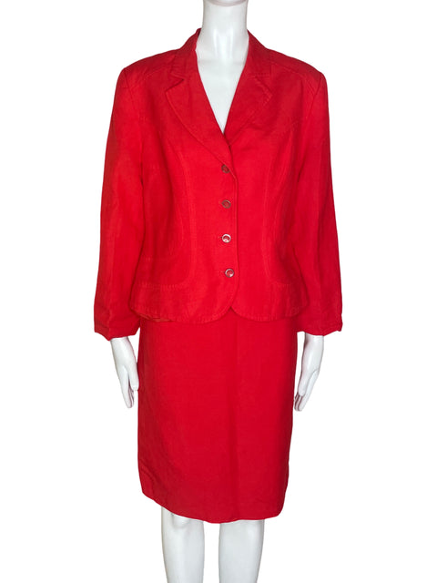 Set Blazer Calvin Klein Casual Botones Rojo- Talla 12