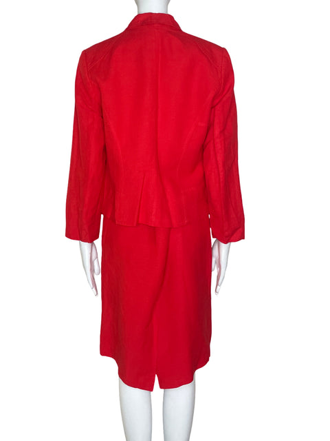 Set Blazer Calvin Klein Casual Botones Rojo- Talla 12