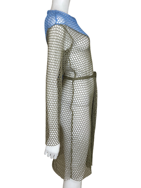 Salida de Playa Zara Mesh Bicolor Azul-Talla S