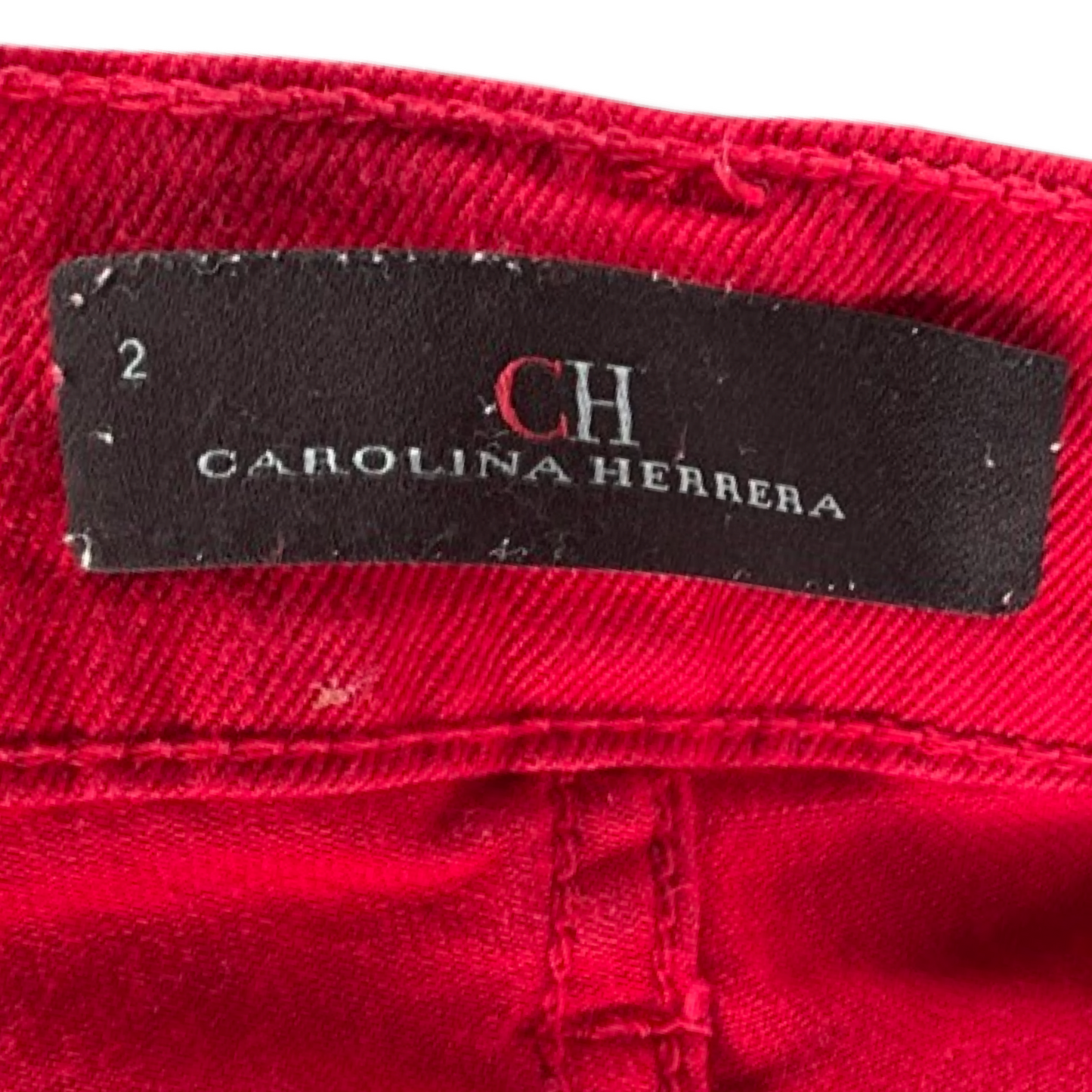 Pantalón Carolina Herrera Tucan Bordado Rojo-Talla 2