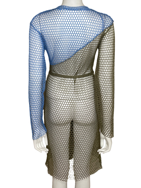 Salida de Playa Zara Mesh Bicolor Azul-Talla S
