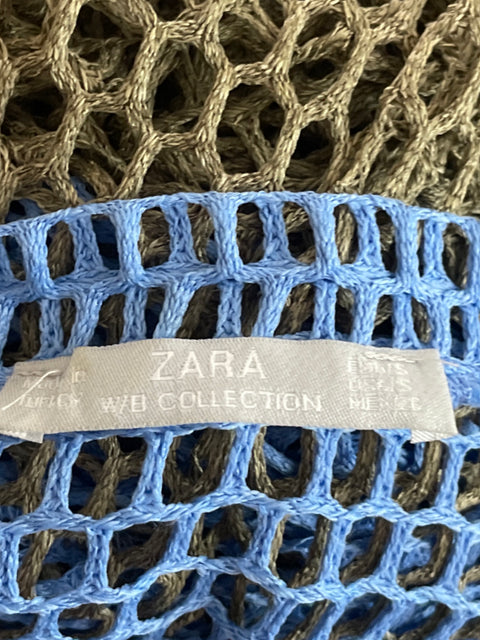 Salida de Playa Zara Mesh Bicolor Azul-Talla S
