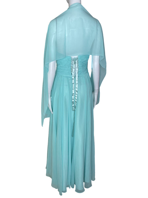 Vestido Dancing Queen Strapless Pedreria Azul- Talla S
