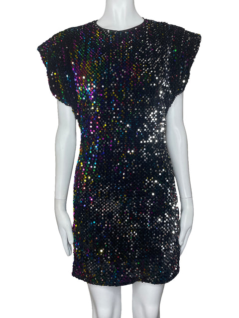 Vestido HYFVE Mini Lentejuelas Negro-Talla L