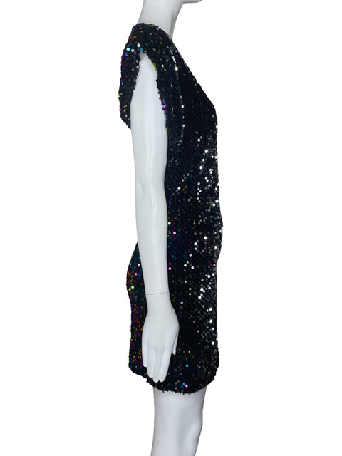Vestido HYFVE Mini Lentejuelas Negro-Talla L