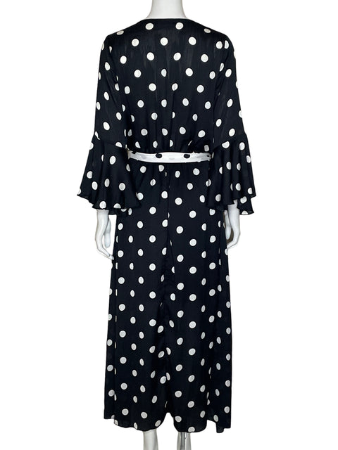 Vestido Nasty Gal Lunares Cuello V-Negro Talla S
