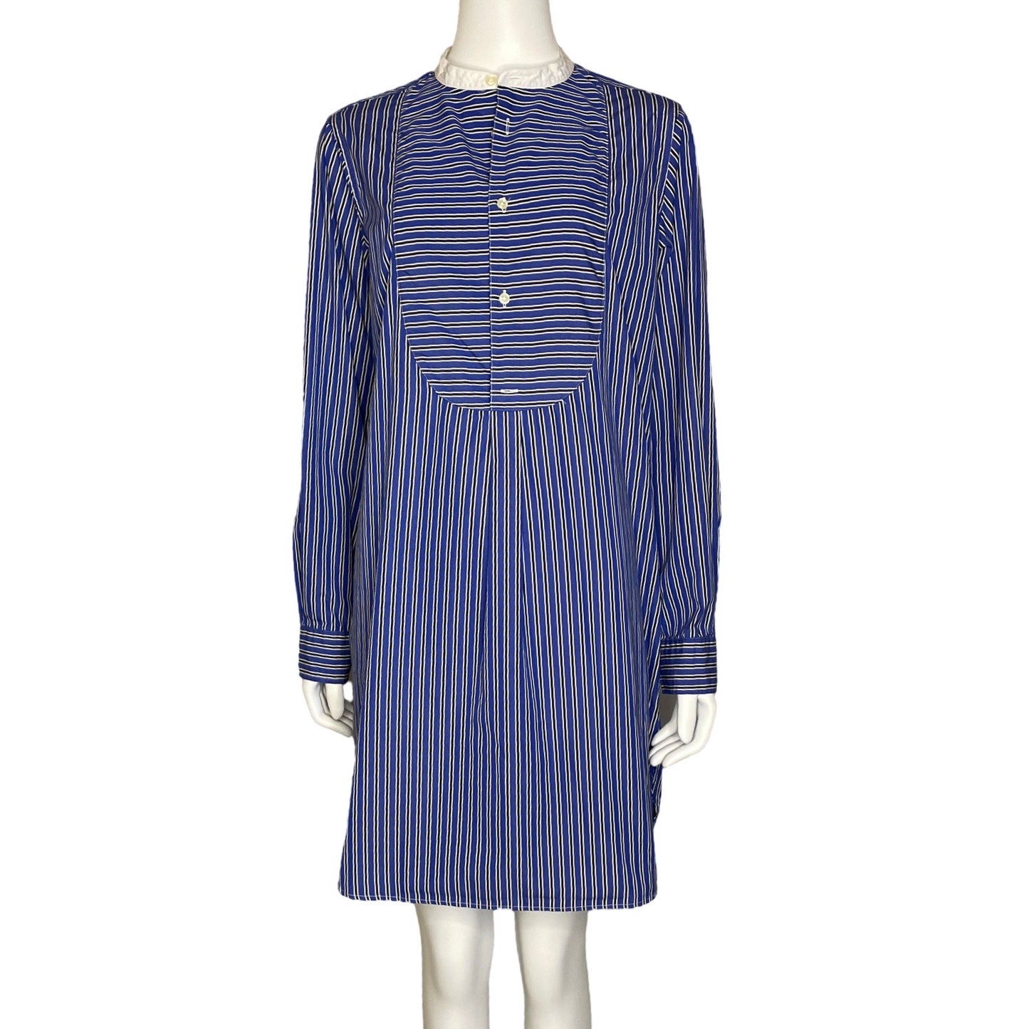 Vestido Polo Ralph Lauren Camisero Rayas Botones 
Azul-Talla 12