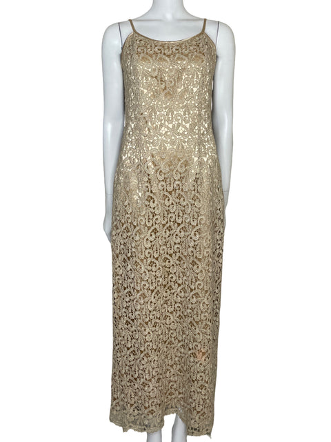 Vestido Aspeed Midi Encaje Dorado-Talla 11/12