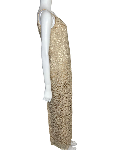 Vestido Aspeed Midi Encaje Dorado-Talla 11/12