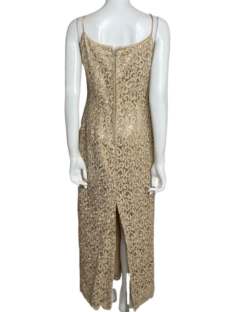 Vestido Aspeed Midi Encaje Dorado-Talla 11/12