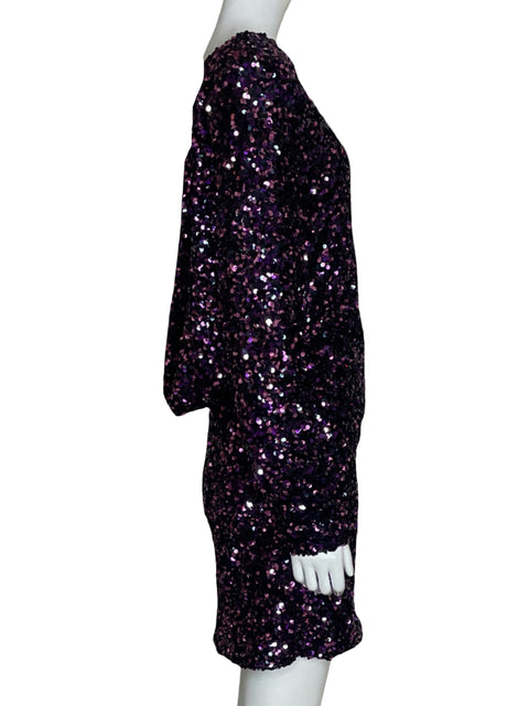 Vestido Zara Lentejuelas Morado-Talla L