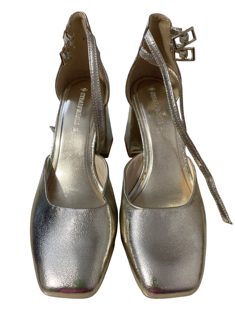 Calzado Stradivarius Tacon Cuadrado Plata- Talla 36