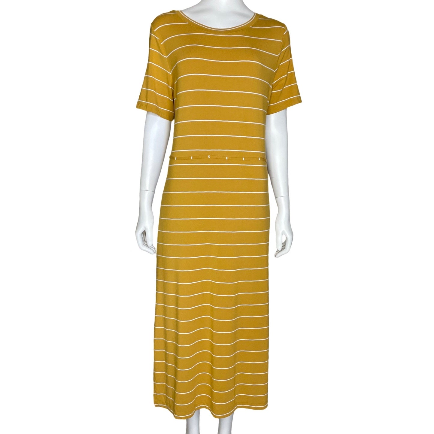 Vestido Banana Republic Manga Corta Rayas 
Amarillo-Talla L