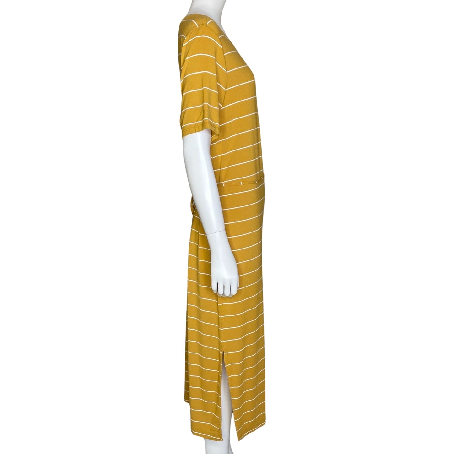 Vestido Banana Republic Manga Corta Rayas 
Amarillo-Talla L