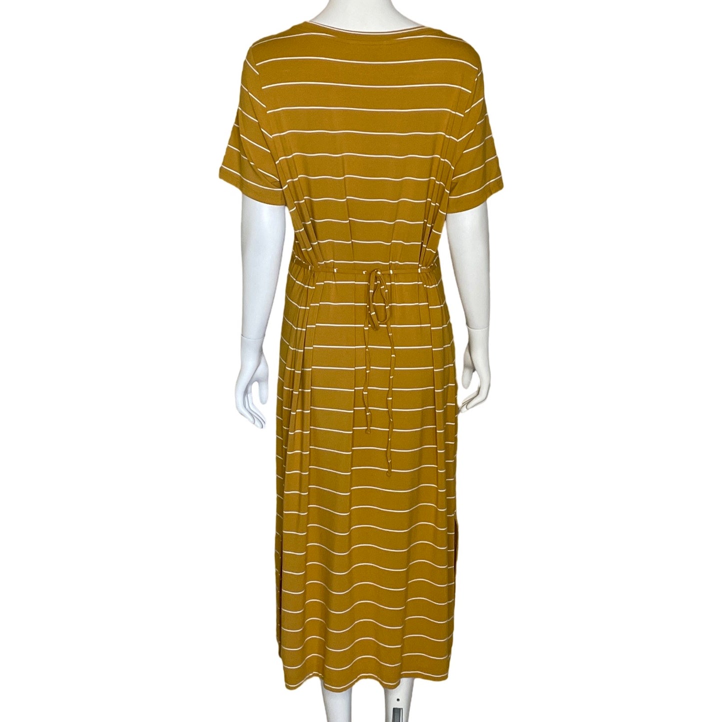 Vestido Banana Republic Manga Corta Rayas 
Amarillo-Talla L