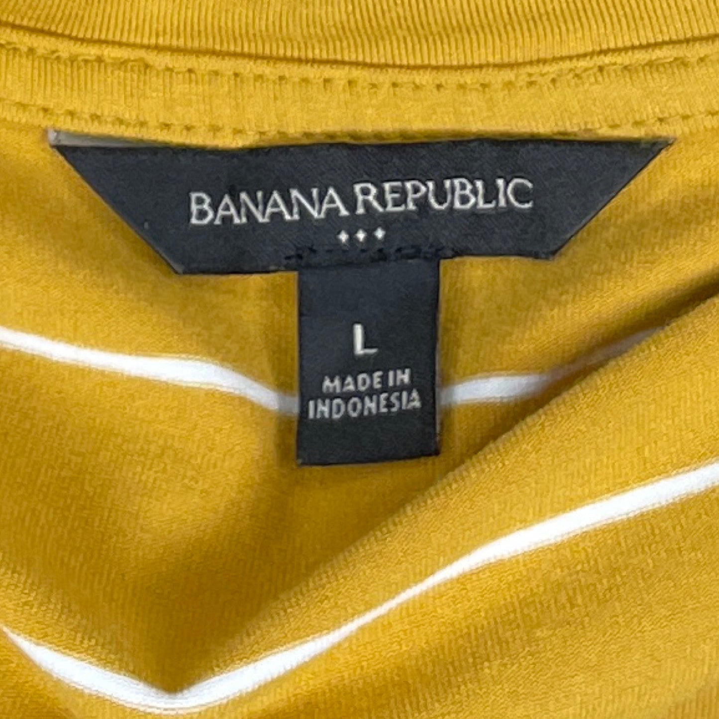 Vestido Banana Republic Manga Corta Rayas 
Amarillo-Talla L