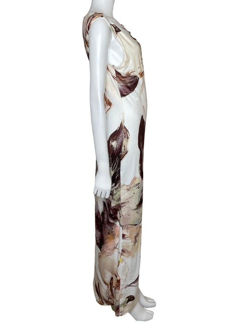 Vestido Tesoro TPS Sin Mangas Maxi Print Blanco-Talla S