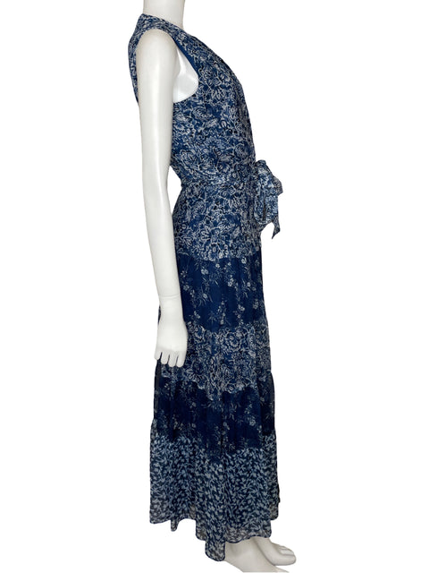 Vestido Ralph Lauren Maxi Print Azul-Talla 8