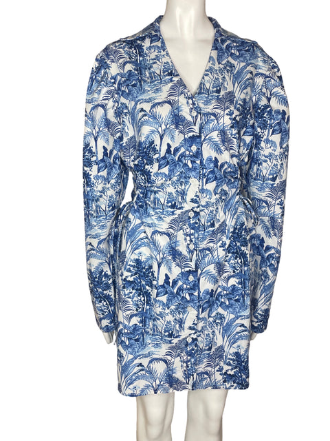 Vestido Tesoro TPS Manga Larga Estampado Azul- Talla S