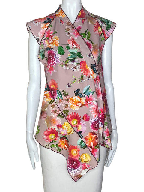 Blusa Zara Women Cuello V Floral- Talla XS