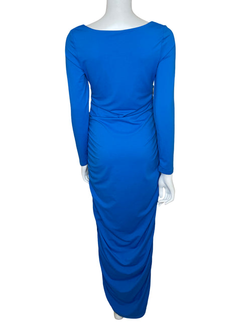 Vestido Tesoro TPS Maxi Drapeado Azul-Talla S