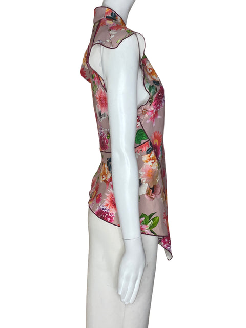 Blusa Zara Women Cuello V Floral- Talla XS