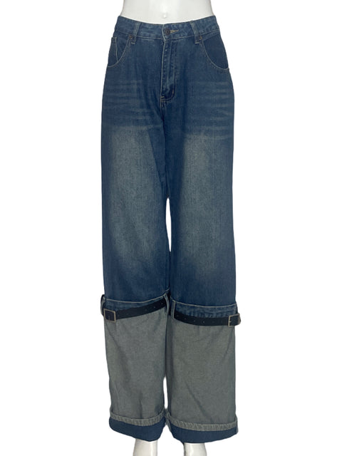 Pantalón Fashion Nova Doble Basta Azul-Talla 5