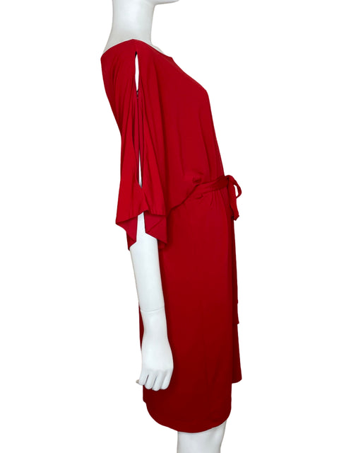 Vestido Donna Morgan Midi Media Manga Rojo-Talla 10