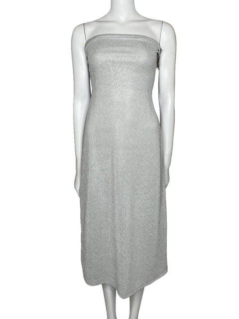Vestido Sybilla Strapless Midi Gris-Talla L