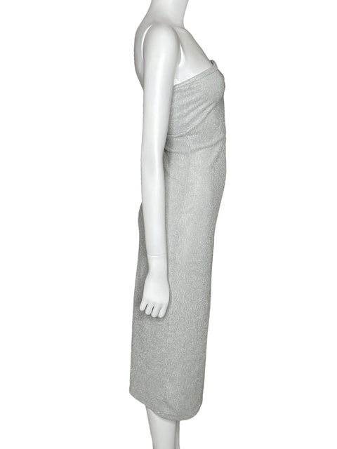 Vestido Sybilla Strapless Midi Gris-Talla L