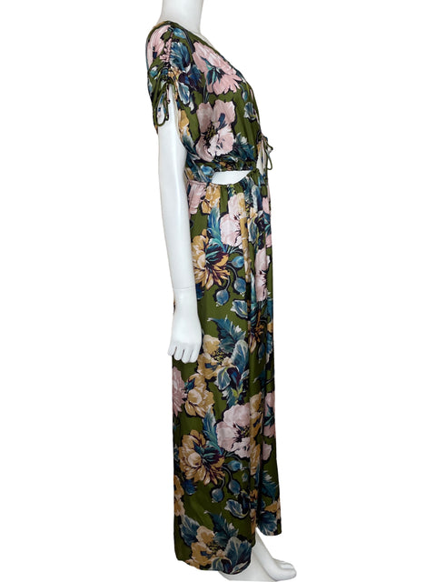 Mono Zara Floral Cut Out Verde-Talla M