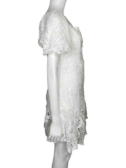 Vestido Evas Encaje Mini Blanco-Talla L