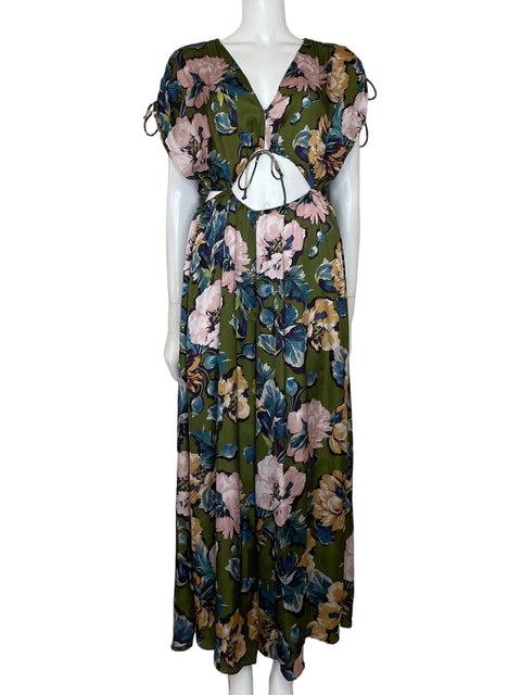 Mono Zara Floral Cut Out Verde-Talla M