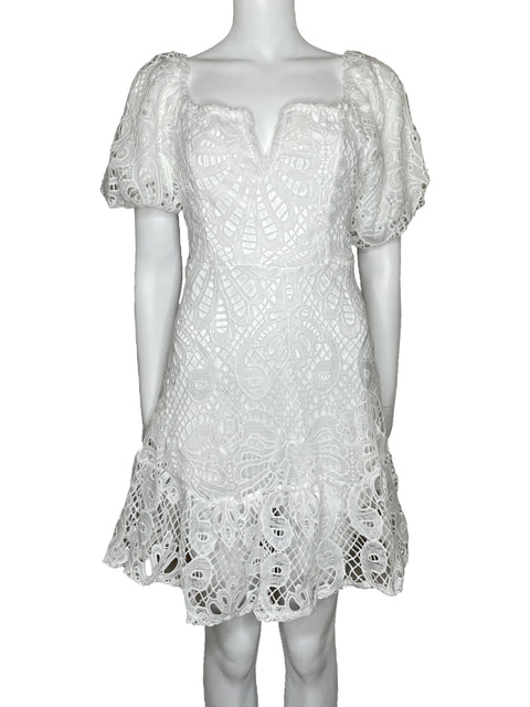 Vestido Evas Encaje Mini Blanco-Talla L
