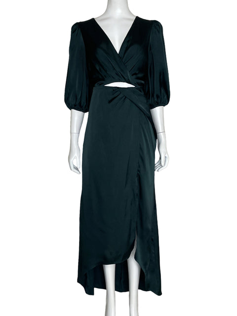 Vestido Express Cuello V Verde-Talla S
