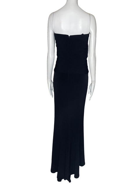 Vestido Tadashi Shoji Strapless Drapeado Negro-Talla M
