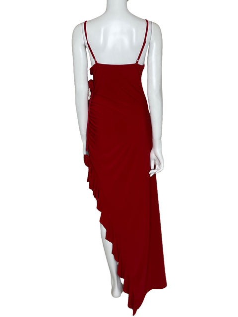 Vestido A.U.W Maxi Rosas Rojo-Talla XL