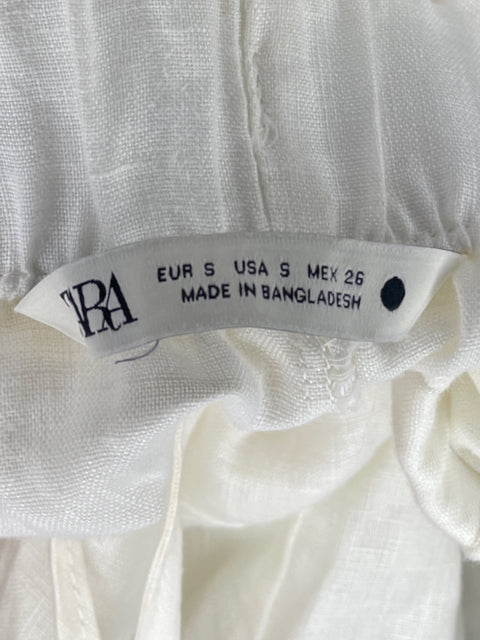 Set Zara Camisa+Pant Fluido Blanco-Talla S