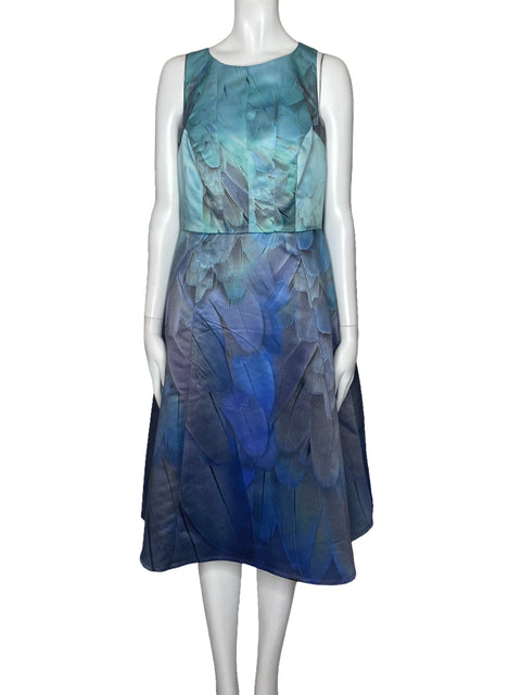 Vestido Teresita Orillac Midi Estampado Azul-Talla M