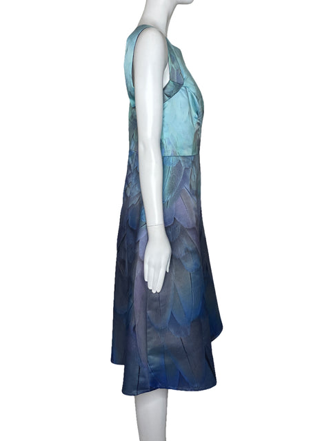 Vestido Teresita Orillac Midi Estampado Azul-Talla M