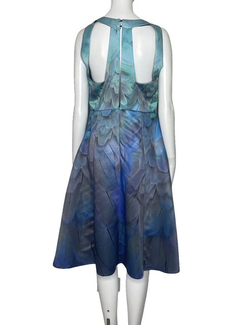 Vestido Teresita Orillac Midi Estampado Azul-Talla M