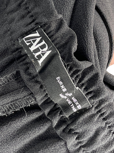 Pantalòn Zara Elastico Negro-Talla XS