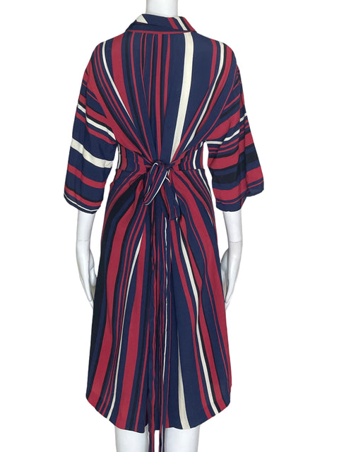 Vestido Zara Basic Rayas Azul- Talla S