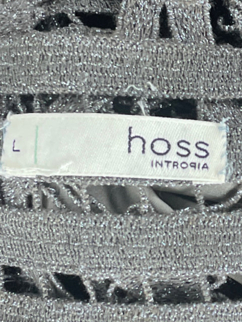 Vestido Hoss Intropia Encaje Metalizado Gris-Talla L