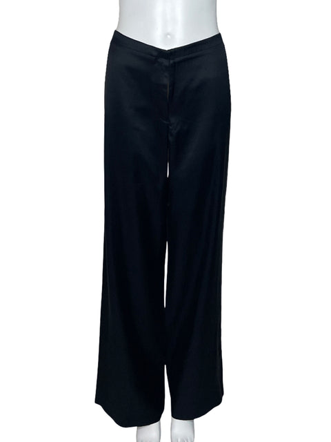 Pantalón Helmut Lang Recto Tiro Alto Negro-Talla 8