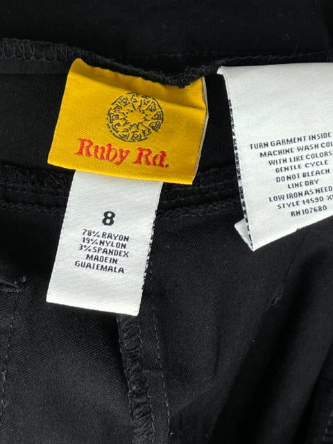 Pantalón Ruby Rd. Slim Fit Negro-Talla 8
