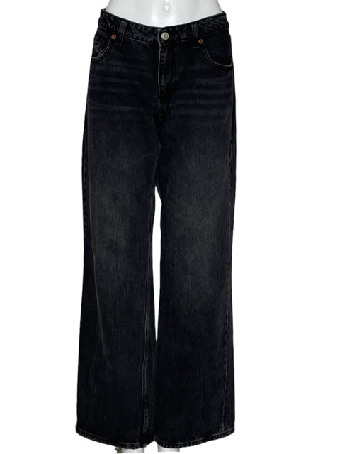 Pantalón Zara Denim Straight Negro-Talla 8
