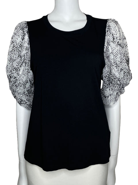 Blusa DKNY Mangas Bombachas Negro-Talla M