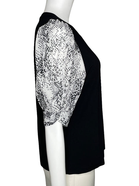 Blusa DKNY Mangas Bombachas Negro-Talla M