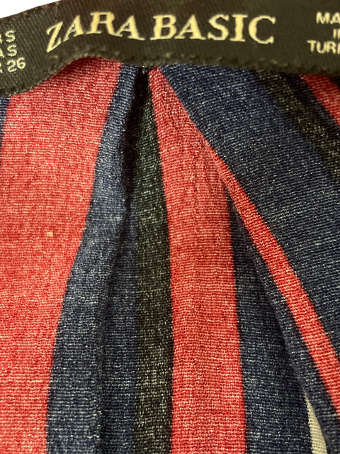 Vestido Zara Basic Rayas Azul- Talla S
